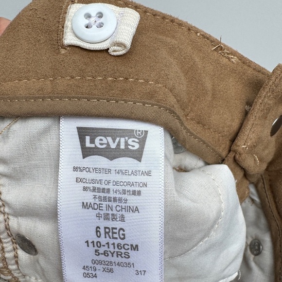 Levi’s 710 Super Skinny Faux Suede Tan Girl’s Pants Size 6 Years - Picture 14 of 14